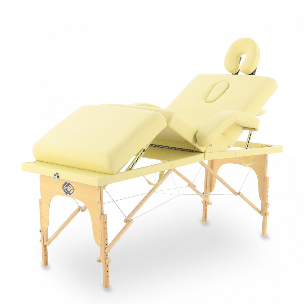 Стол массажный складной деревянный JF-Tapered (МСТ-141) 4-секц (бежевый)